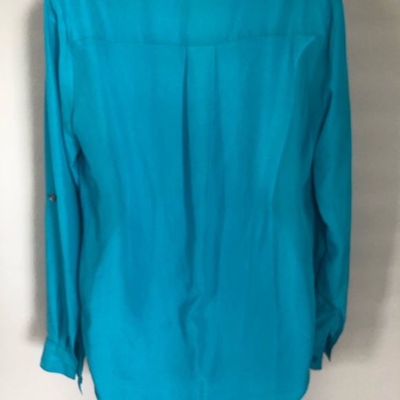 Mk long sleeve turquoise button down shirt - Picture 4 of 6